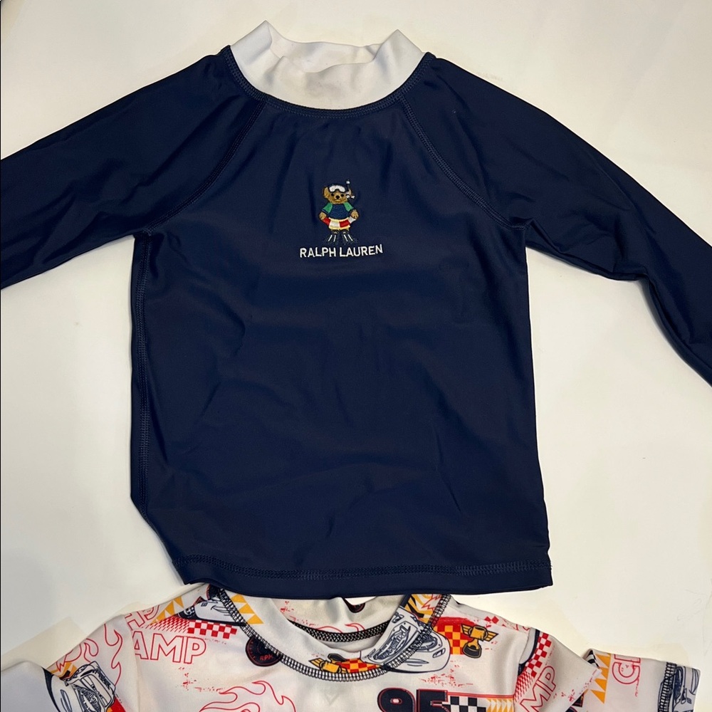 Ralph Lauren Kids Navy and White Rashguard